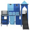 vidaXL Loftbed voor Kids Zwart en Blauw 99,5 x 190 cm Metaal