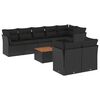 vidaXL 9-delige Loungeset met kussens poly rattan zwart