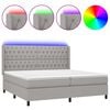 vidaXL Boxspring met matras en LED stof lichtgrijs 200x200 cm