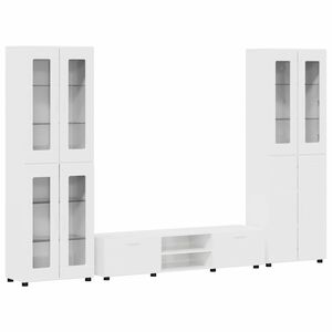 vidaXL Tv-meubelset met lade FLORIN 3 pcs Hoogglans wit Bewerkt hout