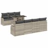 vidaXL Tuin Sofa Set 8 st 7-Aantal zitplaatsen Lichtgrijs Poly Rattan