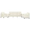 vidaXL 3-delige Loungeset met kussens fluweel cr&egrave;mekleurig