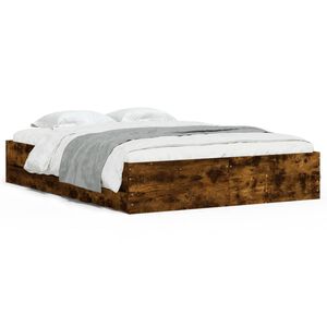 vidaXL Bedframe met lades bewerkt hout gerookt eikenkleurig 140x190 cm