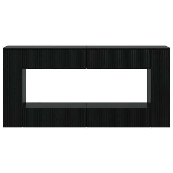 vidaXL Wandtafel Gestreept Zwart 155 x 29 x 74 cm Geconstrueerd hout