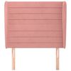vidaXL Hoofdbord met randen 93x23x118/128 cm fluweel roze