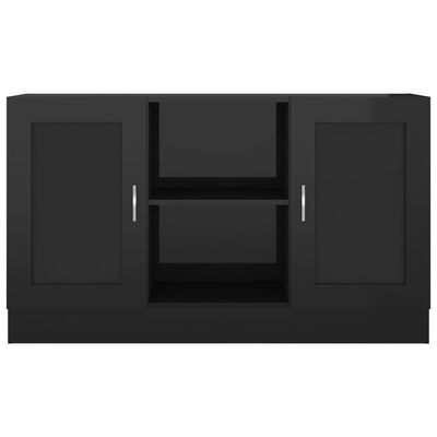 vidaXL Dressoir 120x30,5x70 cm spaanplaat hoogglans zwart
