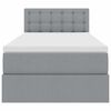 vidaXL Opbergbed met LED met matras Lichtgrijs 90 x 200 cm Stof