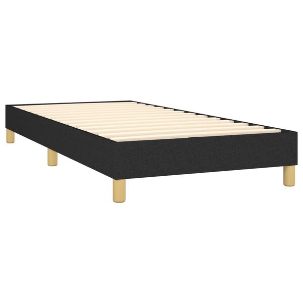 vidaXL Boxspring met matras stof zwart 100x200 cm