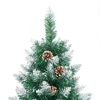 vidaXL Slanke Kerstboom Groen 180 cm PVC en massief dennenhout