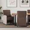 vidaXL Dining Stoelen met Wielen 2 pcs Bruin 58 x 65 x 98 cm Kunstleer