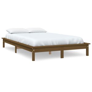 vidaXL Bedframe massief grenenhout honingbruin 160x200 cm