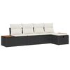 vidaXL Tuin Sofa Set met kussen 5 pcs Zwart Poly riet