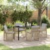vidaXL Tuin eettafelset 5 pcs Beige poly rattan