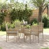 vidaXL Tuin Eetset 5 pcs Beige Poly riet