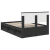 vidaXL Bedframe met hoofdeinde Zwart 120 x 190 cm Massief grenenhout