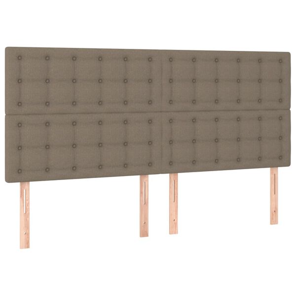 vidaXL Hoofdbord LED 180x5x118/128 cm stof taupe