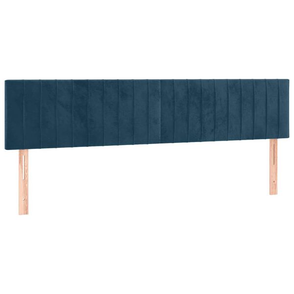 vidaXL Hoofdbord LED 180x5x78/88 cm fluweel donkerblauw