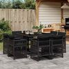 vidaXL 9-delige Tuinset poly rattan zwart