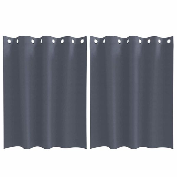 vidaXL Zwart-out Gordijnen met Ringen 2 pcs Antraciet 140 x 140 cm