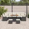 vidaXL Tuin Sofa Set met kussen met opslag 10 pcs Zwart en Cr&egrave;me