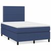 vidaXL Boxspring met matras en LED stof blauw 120x190 cm