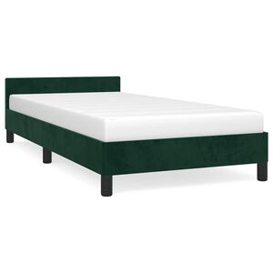 vidaXL Bedframe zonder matras 90x190 cm fluweel donkergroen