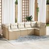 vidaXL Tuin Sofa Set Beige poly rattan