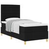vidaXL Boxspringbed met matras met hoofdeinde Zwart 90 x 190 cm Stof