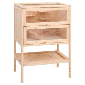 vidaXL Hamsterkooi 55x40x80 cm massief vurenhout