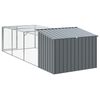 vidaXL Hondenhok met ren antraciet 153x396x110 cm gegalvaniseerd staal