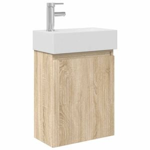 vidaXL Badkamermeubel met kraan Sonoma Eiken 45,5 x 22,5 x 84 cm