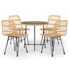 vidaXL 5-delige Tuinset poly rattan