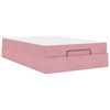 vidaXL Bedframe met matras met matras 2 pcs Roze Fluweel