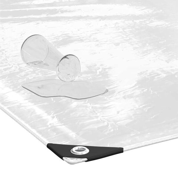 vidaXL Doorzichtig zeildoek met zeilringen 4x12 m PVC