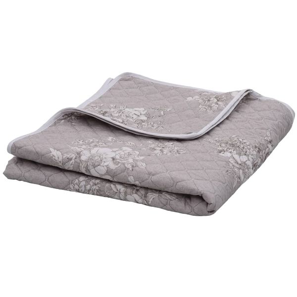 vidaXL Sprei 230x260 cm ultrasone doorgestikte stof taupe