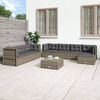 vidaXL 8-delige Loungeset met kussens poly rattan grijs