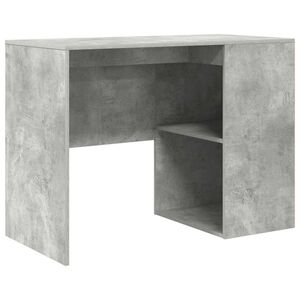 vidaXL Bureau met plank Beton Grijs 102 x 50 x 75 cm Bewerkt hout