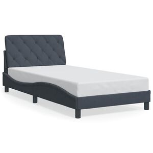 vidaXL Bedframe zonder matras fluweel donkergrijs 100x203 cm