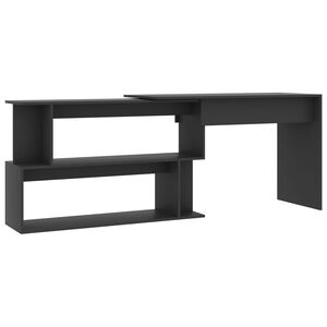vidaXL Hoekbureau 200x50x76 cm bewerkt hout grijs