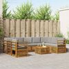 vidaXL Sofa-Sets 10 pcs Natuurlijk en Lichtgrijs Massief Acaciahout