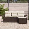 vidaXL Tuin Sofa Set met kussen met opslag 4 pcs Bruin Poly riet