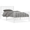 vidaXL Bedframe met hoofd- en voeteneinde metaal wit 100x200 cm