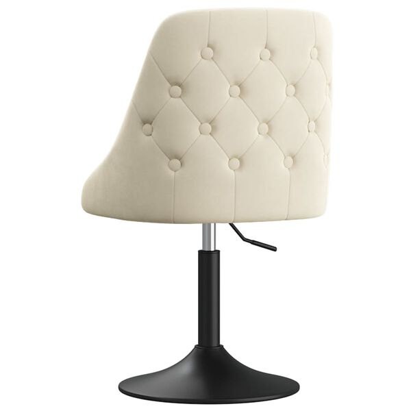 vidaXL Eetkamerstoelen 2 st fluweel cr&egrave;mekleurig