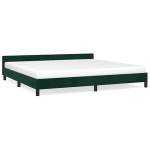 vidaXL Bedframe zonder matras 200x200 cm fluweel donkergroen