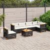 vidaXL 7-delige Loungeset met kussens poly rattan zwart