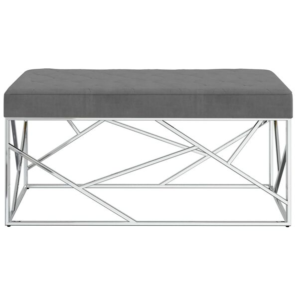 vidaXL Bankje 97 cm fluweel en roestvrij staal donkergrijs