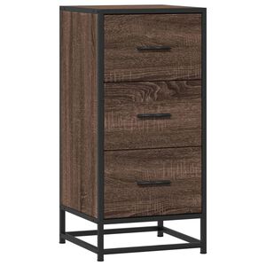 vidaXL Dressoir 35,5x35x76 cm bewerkt hout en metaal bruin eikenkleur