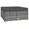 vidaXL 8-delige Loungeset met kussens poly rattan grijs