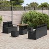vidaXL Tuin Sofa Set met kussen met opslag met kussen 8 pcs Zwart