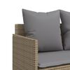 vidaXL 5-delige Loungeset met kussens poly rattan beige